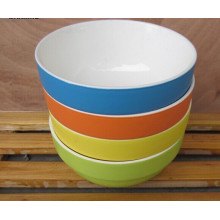 Haonai 7inch colored ceramic bowl custom food bowl porcelain bowl houseware